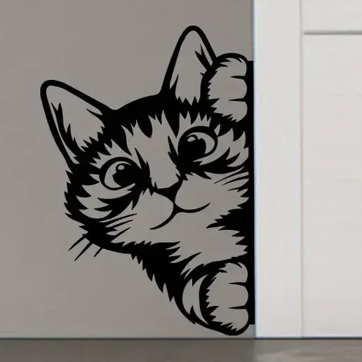 Side Peek Kitten Wall Decor