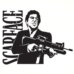 pared-sdcarface.png Scarface Silhouette Wall