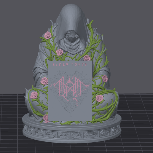 HOODED VESSEL-ROSE COVERED STATUE-SLEEPTOKEN TRIBUTE