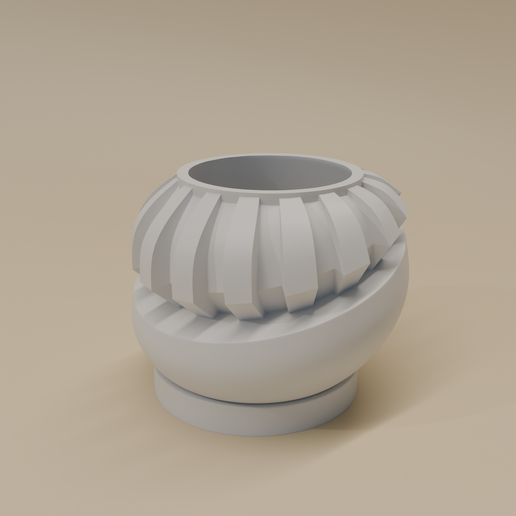 Planter with Tray 02 — Modern Indoor Garden Decor - 3D model önizlemesi