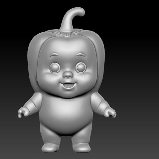Cute Capsicum Baby Chibi Character 3D Model 3D print model