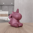 untitled2.png 3D Cute Unicorn Decor as Stl File & Unicorn Gift, Unicorn Birthday, Animal Decor, Unicorn Horn, Gift for Kids, 3D Printing, Animal Gift