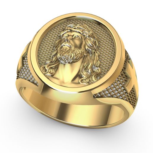 Ring religious Jesus Head 3D model