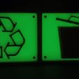 Glowing-Signs.jpg Trash Can and Recycle Signs