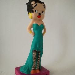 Betty Boop-robe_soirée.jpg Free STL file Betty Boop Evening・3D print model to download
