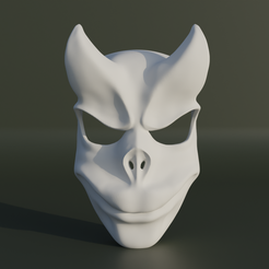 11.png Fichier STL Masque face de diable - Masque Cosplay cochon Modèle d'impression 3D・Modèle à télécharger et à imprimer en 3D