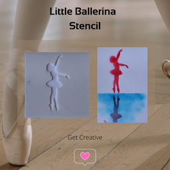 Little-Ballerina-Stencil.png Datei STL Kleine Ballerina Schablone・Design für 3D-Drucker zum herunterladen