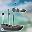 3.jpg Medieval boat with folded sail and mast observation post (4) - Medieval Gothic Feudal Old Archaic Saga 28mm 15mm RPG