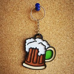 Beer.jpg STL file Beer Keychain cerveza llavero・3D printable design to download