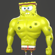 4.png 3D-Datei Muscle Spongebob meme sculpture 3D print・Design für den 3D-Druck zum Herunterladen