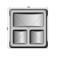 3-pocket-square-tray-06.jpg Square 3 pockets serving tray relief 3D print model