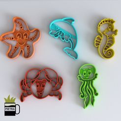 cults 1.jpg MOLDE CORTANTE DE GALLETAS FONDANT DE SERES DEL MAR MODELO DE IMPRESIÓN 3D