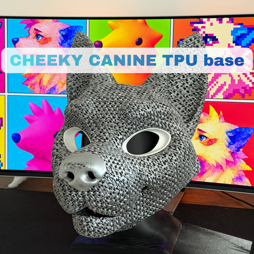 Expressive Cool Canine wolf fursuit head base mask 3d print model