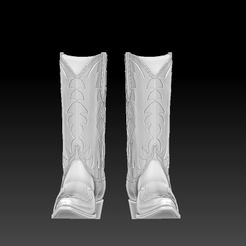 Boots-Final-Fixed-Spacing.jpg OBJ file Cowboy Boots (Pair)・3D print object to download