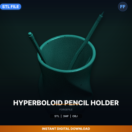 Hyperboloid Pencil Holder - 3D Printable STL File