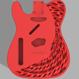 red.png Custom Fender Telecaster Spiral Gyroid Design Pattern Left Handed