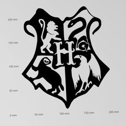 Screenshot-2023-10-01-205051.png STL file Wall tattoo Halloween school crest in the style of Harry Potter・3D printing model to download