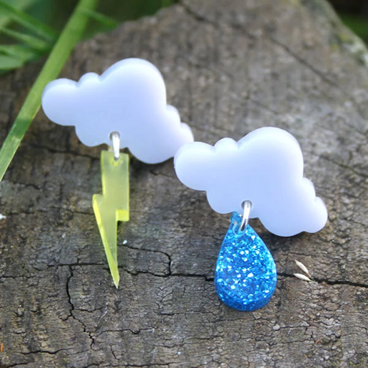 CUTTER FOR WEATHER CHANGE CLOUDS EARRINGS X3 SIZES 3D model
