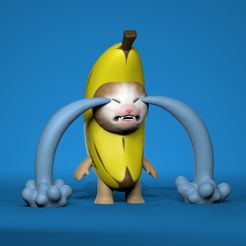 1.jpg Archivo STL Llorando Banana Gato Meme・Plan para descargar y imprimir en 3D
