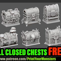 CHESTS.jpg Archivo STL gratis 6 COFRES CERRADOS・Plan para descargar y imprimir en 3D
