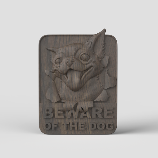 Dog-panel-stl-cnc-3d-model.253.png 3D Model STL CNC file Beware of Dog Panel