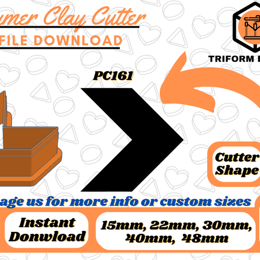 Chevron Polymer Clay Cutter | PC161 3D model
