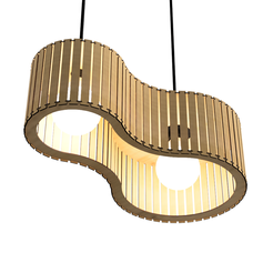 Organica-Ripada-2-Lampadas-MDF-Cru-55x16cm-1.png STL file CEILING LIGHT LAMP 3D PRINT AND LASER CUT FILES MODEL 30・3D printing design to download