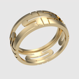 rotating_45.png Bold Geometric Pattern Ring 3D print