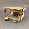 bs-painted2.jpg Blacksmith Shop for 28mm miniatures gaming