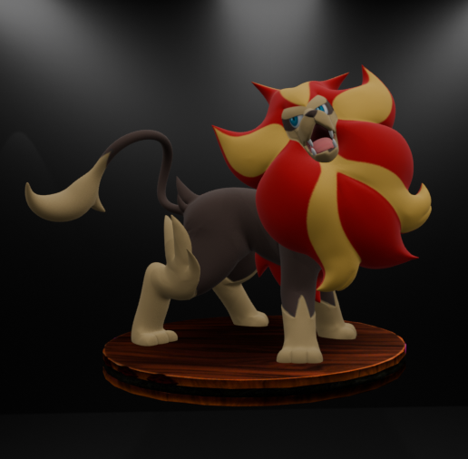 🦁 Pyroar (Pokémon) 3D Printable Model with Base・ STL File for 3D ...