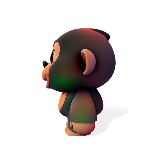 005.png Modelo 3D de gorila / macaco com baixo teor de poliéster - Pronto para imprimir e jogar