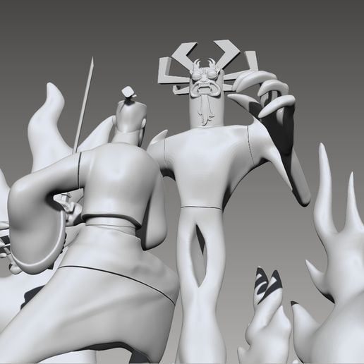 4.jpg Файл 3D Самурай Джек против Аку в 3D модели/диораме・Модель для загрузки и 3D-печати, anthonysamir3d