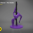 poledancer-front.141.png Télécharger le fichier STL Pole Dancer - Porte-stylo • Objet pour imprimante 3D, 3D-mon