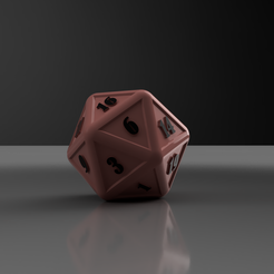 DadoD20-RenderV2.png STL file D20 Dice・3D printer model to download