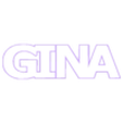 Gina text cutout.stl Name Text Outline: Gina