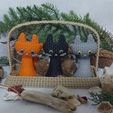 3-Cats-in-a-Basket-3D-printed-Crocheted-knitted-wool-effect-FDM-Printable-STL4.jpg Crocheted Three Cute Cats in a Basket - Multicolor Wool Knitted effect Amigurumi STL ready for FDM printer