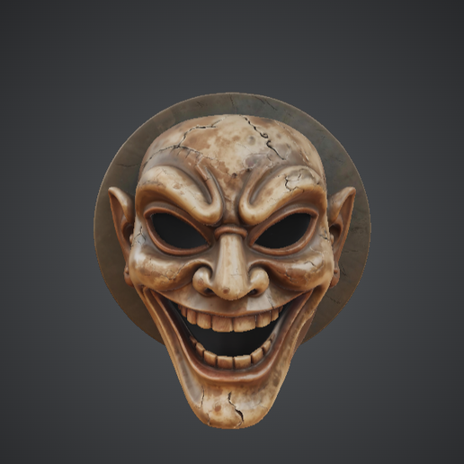 Sinister Grinning Mask – Gothic Horror Wall Decor