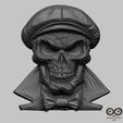 Gentleman-Skull-relief-1.jpg Gentleman Skull relief STL file for 3d printing or CNC