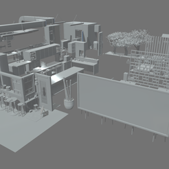 Restaurant_Scenary_Render_01.png OBJ file Indoor Restaurant Stage・3D printer design to download