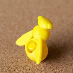 bee01.jpeg Free STL file honeybee - push pin・3D printer model to download
