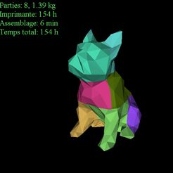 Sans-titre.jpg STL file REAL SIZE LOW POLY BULL DOG EN・3D printing model to download