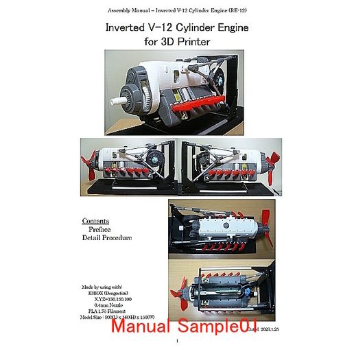 Inverted V-type 12-Cylinder Engine, Water-Cooled, Cutaway - Cults3D 3D ...