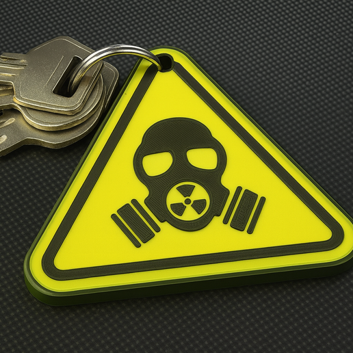 🗝️ toxic/radioactive keychain・ 3MF File for 3D printing・Cults