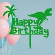 happy-birthday-dino.jpg Happy Birthday Dino Dinosaur Cake topper