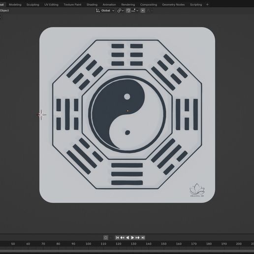📊 Bagua Radionic Chart (3D Model)・ STL File for 3D printing・Cults