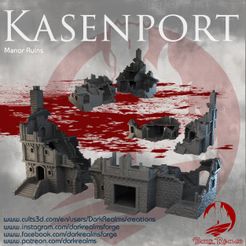WWW. instagram. keen www.facebook.com/darkrealmsforge wuwuw.patreon.com/darkrealms Archivo 3D Dark Realms - Kasenport - Ruinas de la mansión・Modelo para descargar y imprimir en 3D