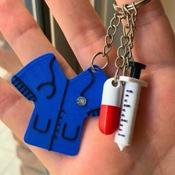 Llavero-medicos.jpg STL-Datei Schlüsselanhänger Krankenschwester/Arzt・Design für 3D-Drucker zum herunterladen