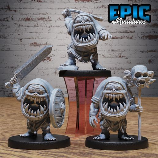 Darkling Fiend Set ‧ DnD Miniature ‧ Tabletop Miniatures ‧ Gaming Monster ‧ 3D Model ‧ RPG ‧ DnDminis ‧ STL FILE