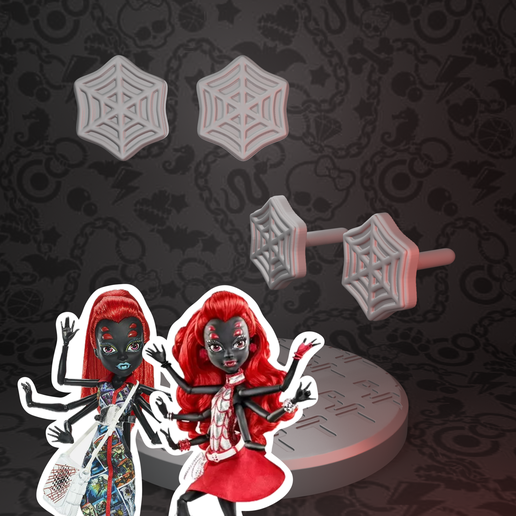 Monster High I Heart <3 Fashion / Power Ghouls San Diego Comic Con 2023 Wydowna Spider doll earrings replacement