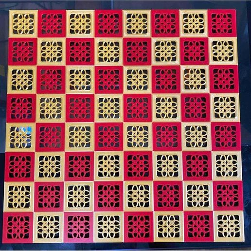 Spiral Chess Board - Multi-Material - 3D model önizlemesi